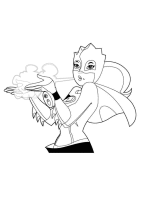 A coloring page of mega mindy